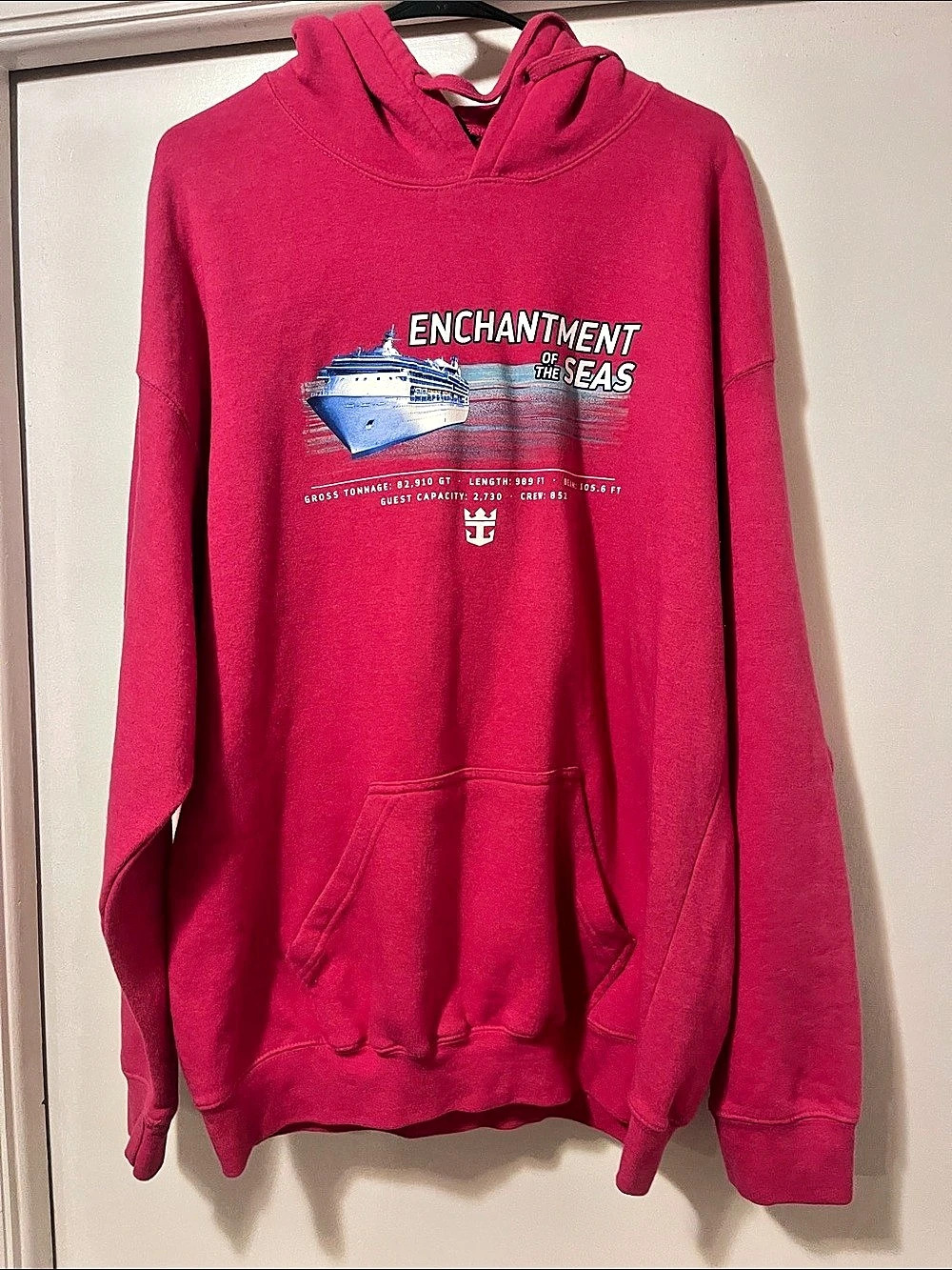 Royal Caribbean Enchantment of the Seas Cruise Graphic Hoodie Pink XL